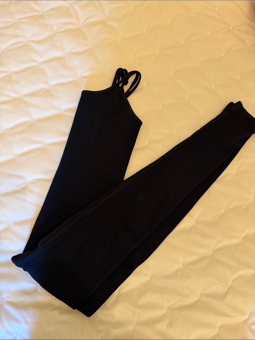 Black Women's Ribbed Jumpsuit